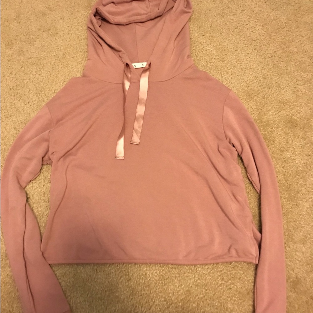 Cropped long sleeve hoodie